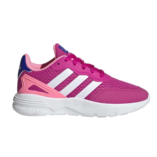 Pink - Front - Adidas Girls Nebzed Lifestyle Running Shoes