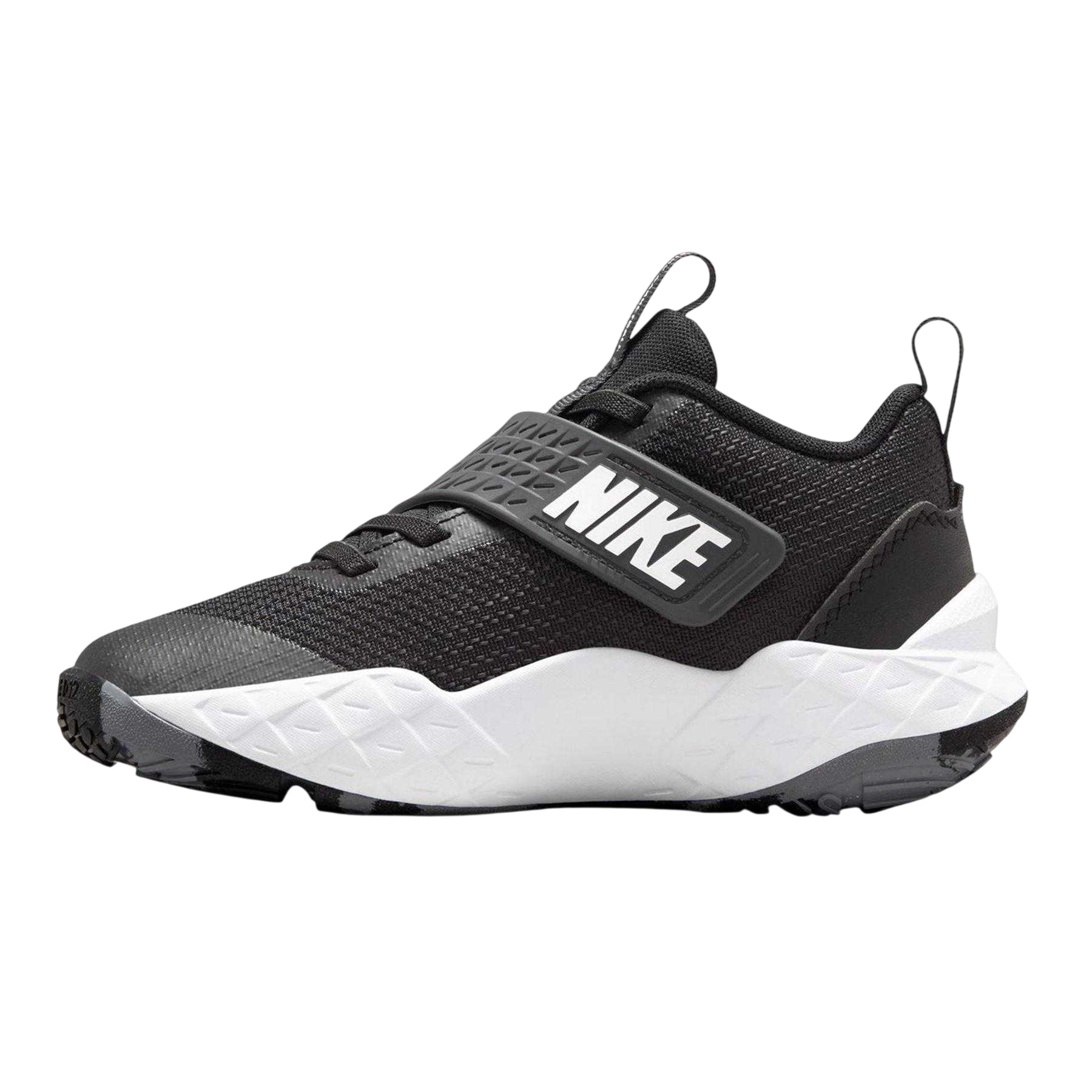 Black-White - Side - Nike Childrens-Kids Team Hustle D Basketball Trainers