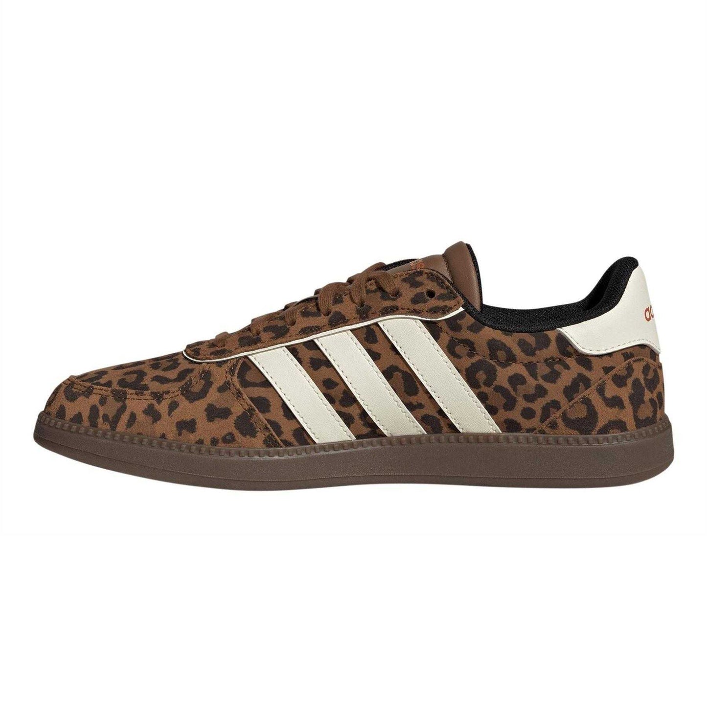 Brown-Black - Side - Adidas Womens-Ladies Leopard Print Leather Shoes