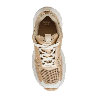 Gold-White - Back - Steve Madden Womens-Ladies Power 1 Lace Up Walking Shoes