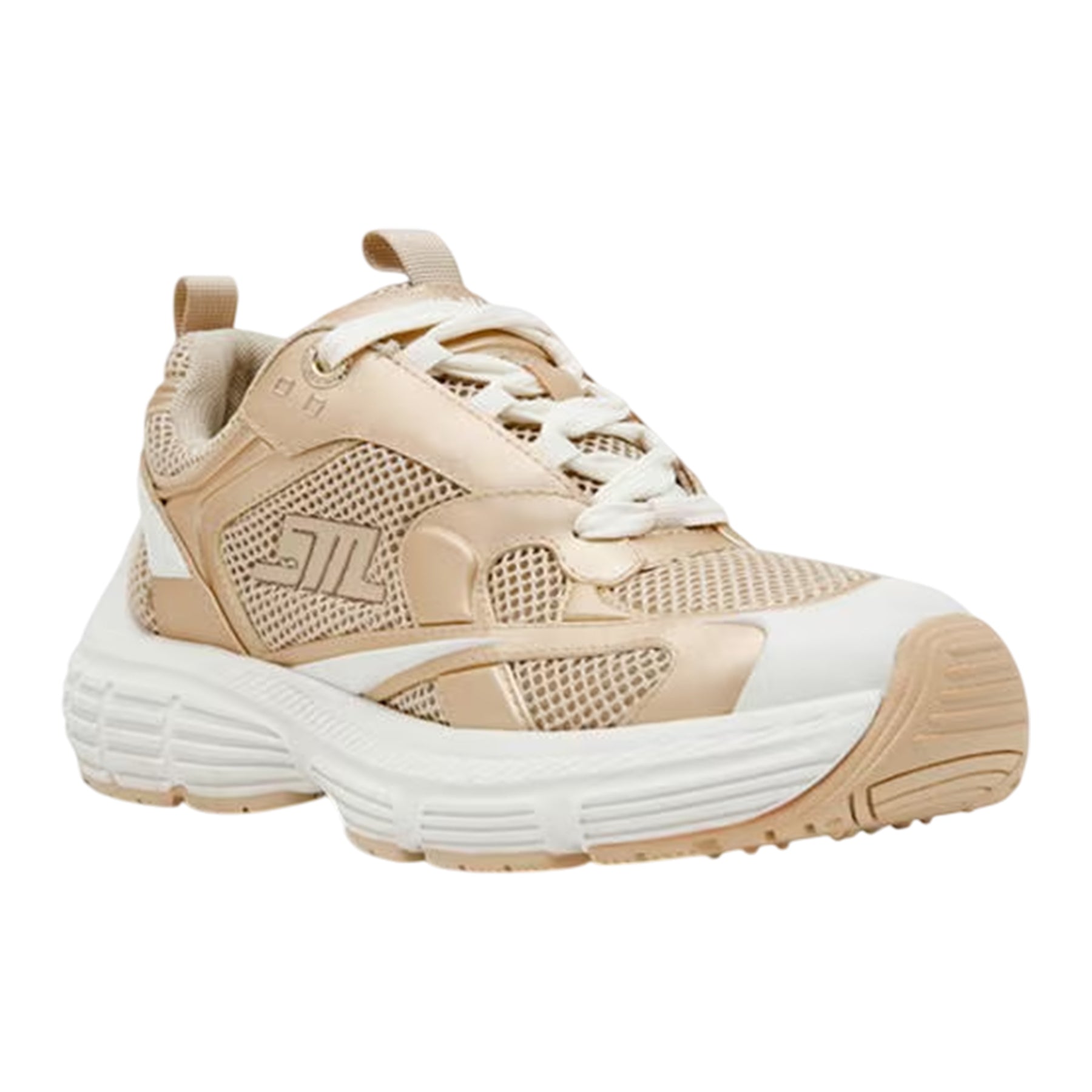 Gold-White - Front - Steve Madden Womens-Ladies Power 1 Lace Up Walking Shoes