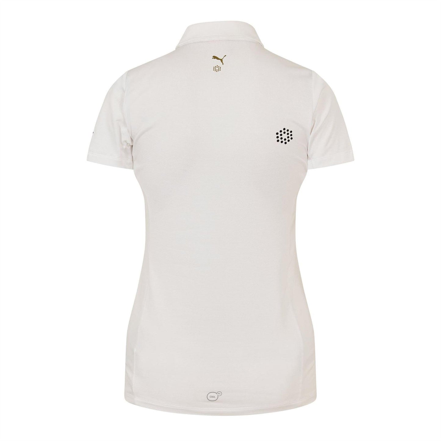 White - Back - Puma Womens-Ladies Logo Polyester Polo Shirt