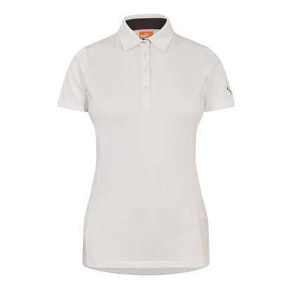 White - Front - Puma Womens-Ladies Logo Polyester Polo Shirt
