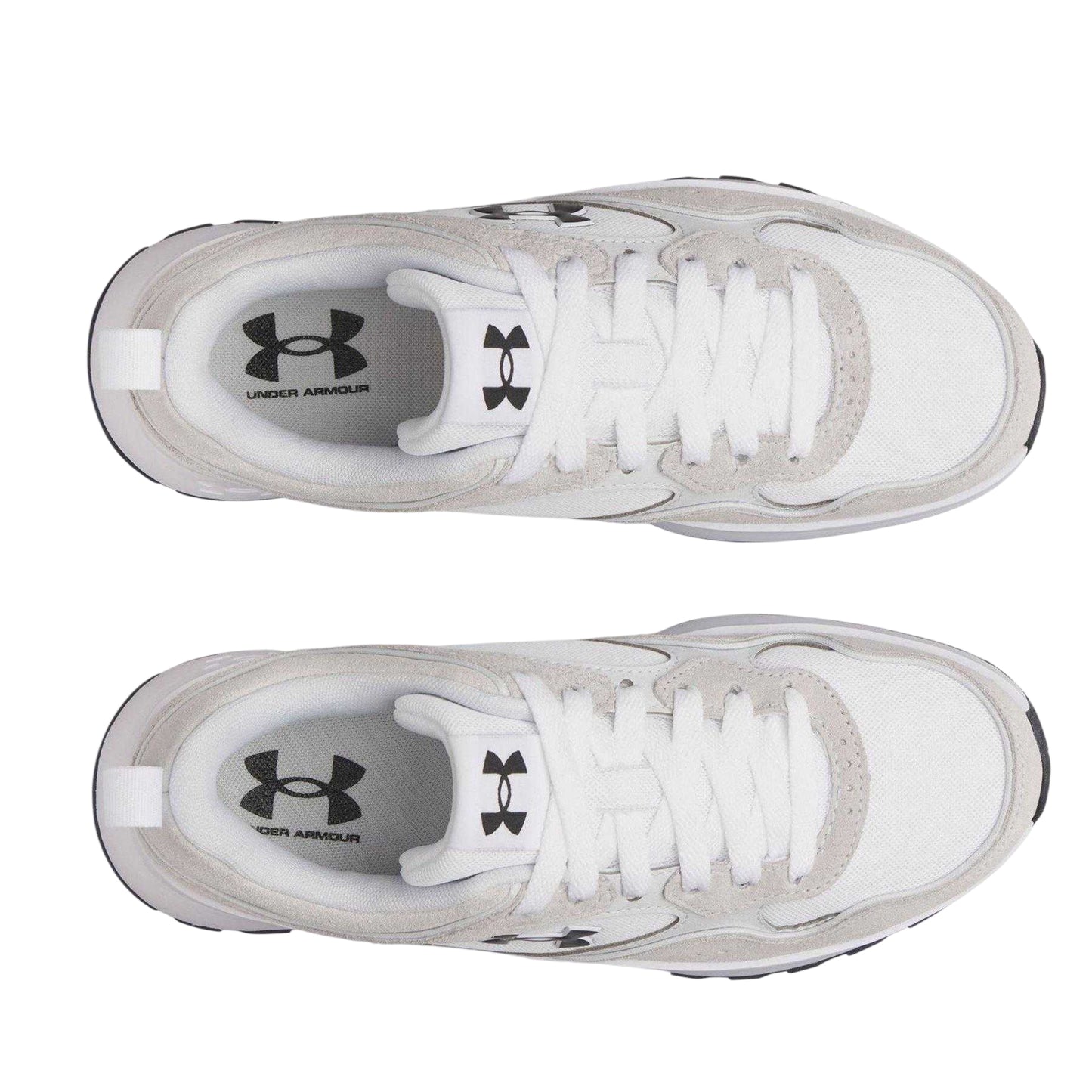 White-Grey-Black - Side - Under Armour Womens-Ladies Mirage Low Cut Trainers