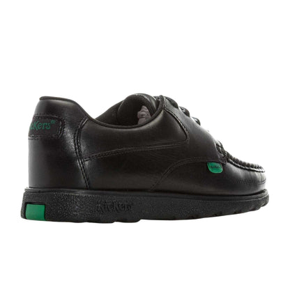 Black - Back - Kickers Boys Fragma Leather Lace Up School Shoes