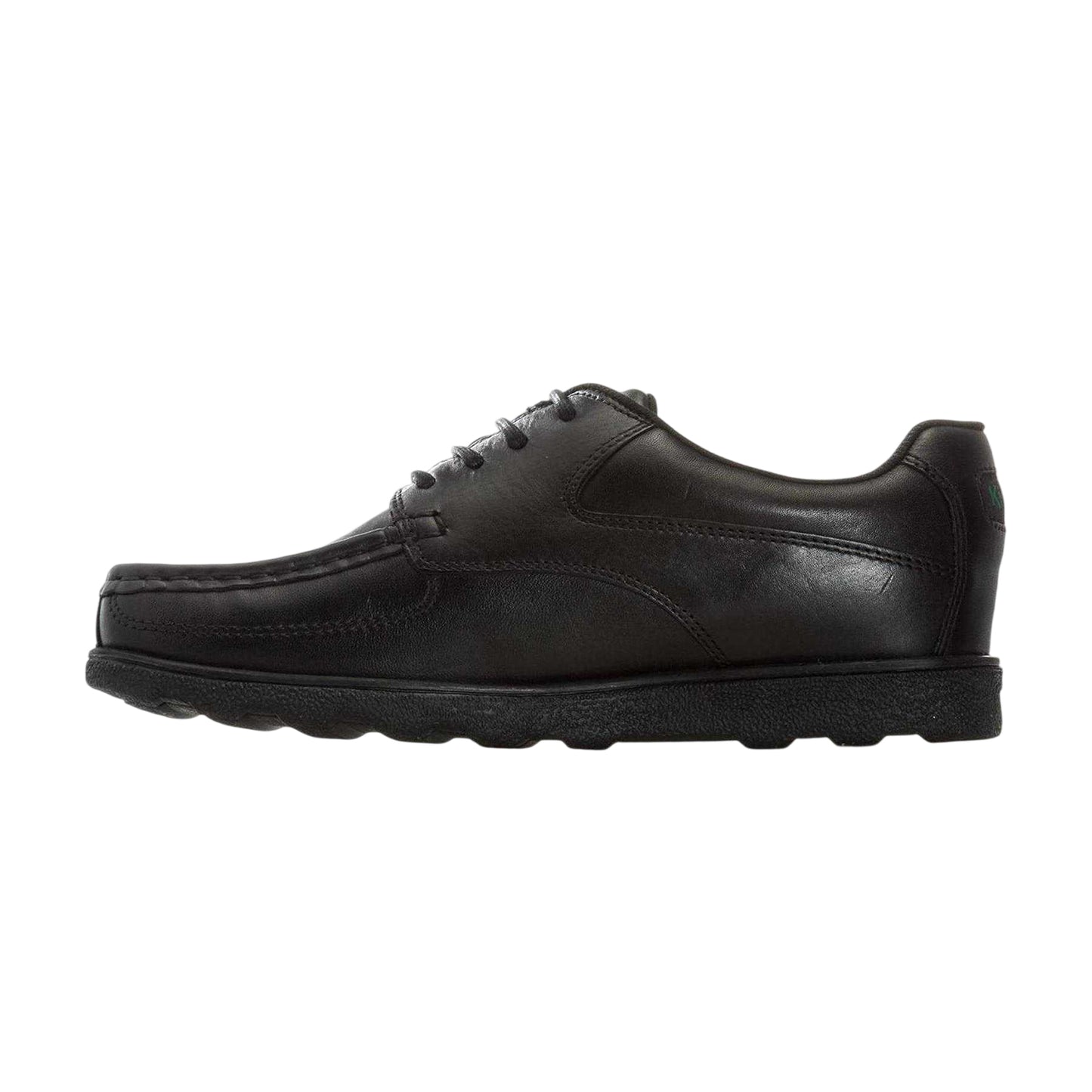 Black - Side - Kickers Boys Fragma Leather Lace Up School Shoes