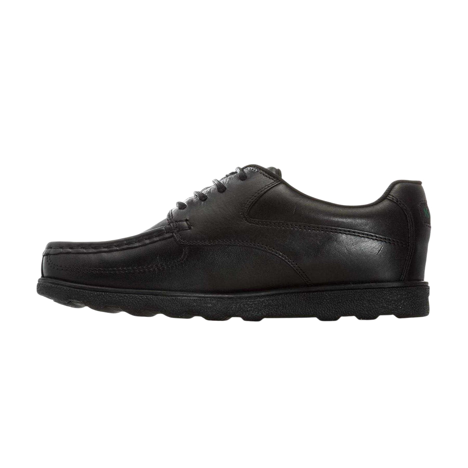 Black - Side - Kickers Boys Fragma Leather Lace Up School Shoes