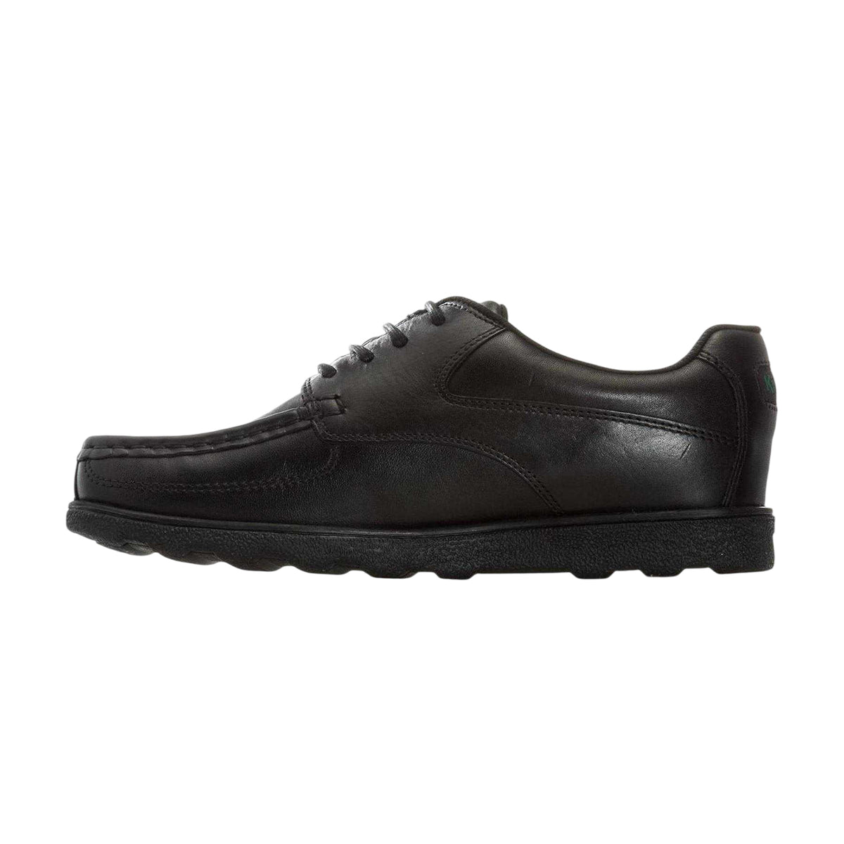 Black - Side - Kickers Boys Fragma Leather Lace Up School Shoes
