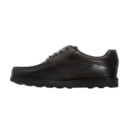Black - Side - Kickers Boys Fragma Leather Lace Up School Shoes