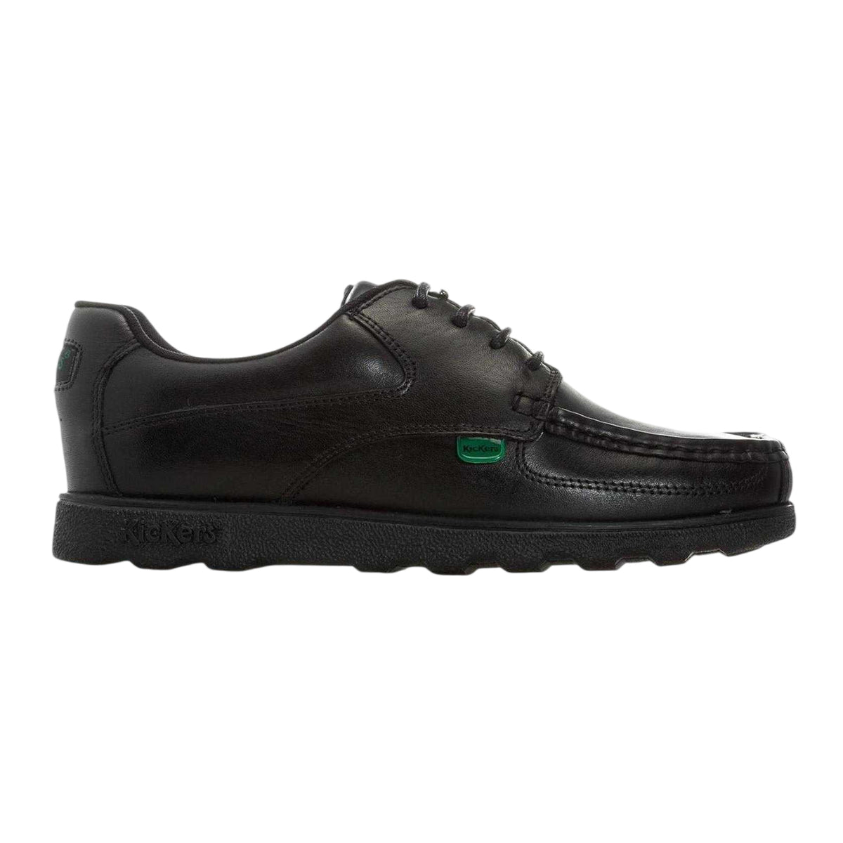 Black - Lifestyle - Kickers Boys Fragma Leather Lace Up School Shoes