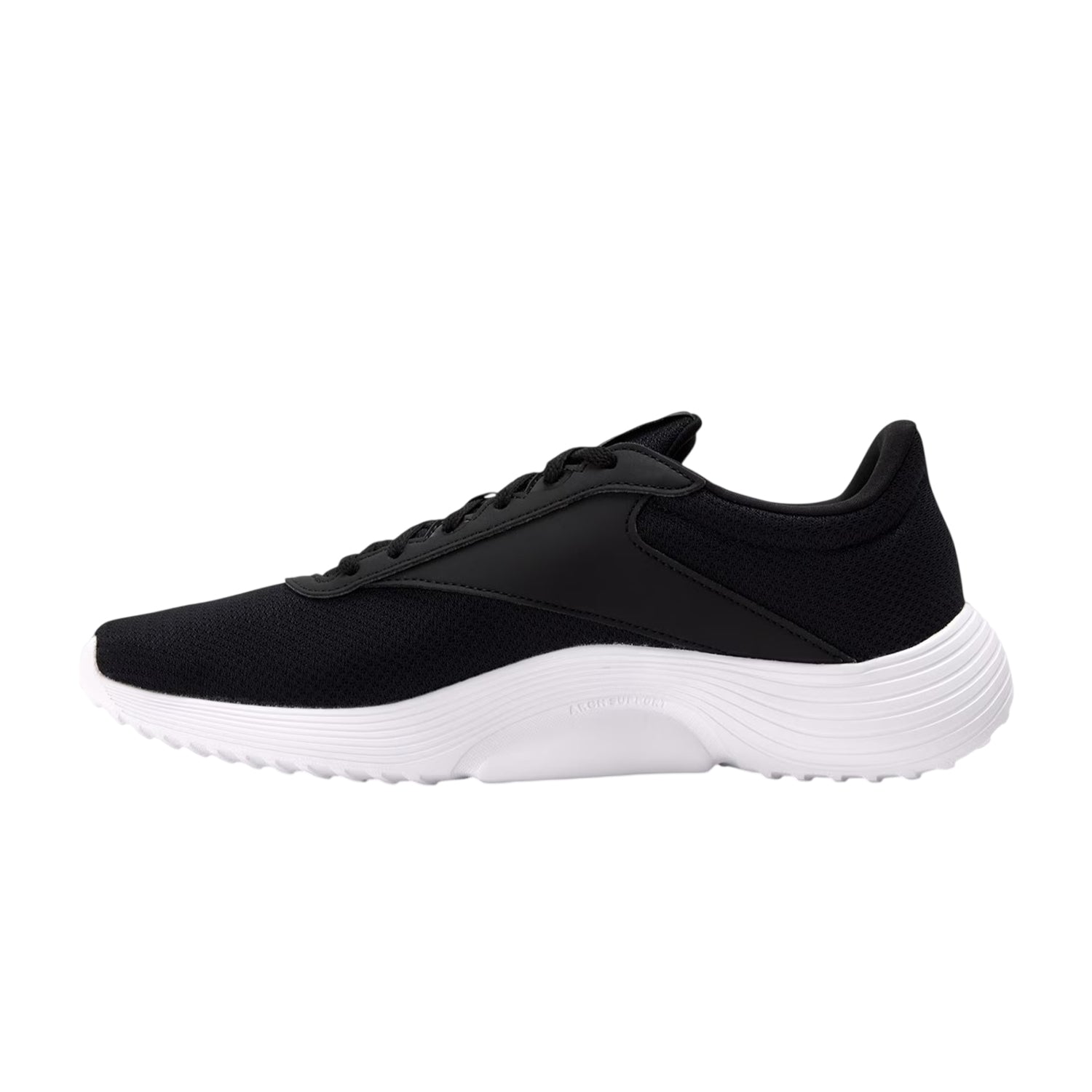 Black-White - Back - Reebok Womens-Ladies Glide Ripple Mesh Flat Trainers
