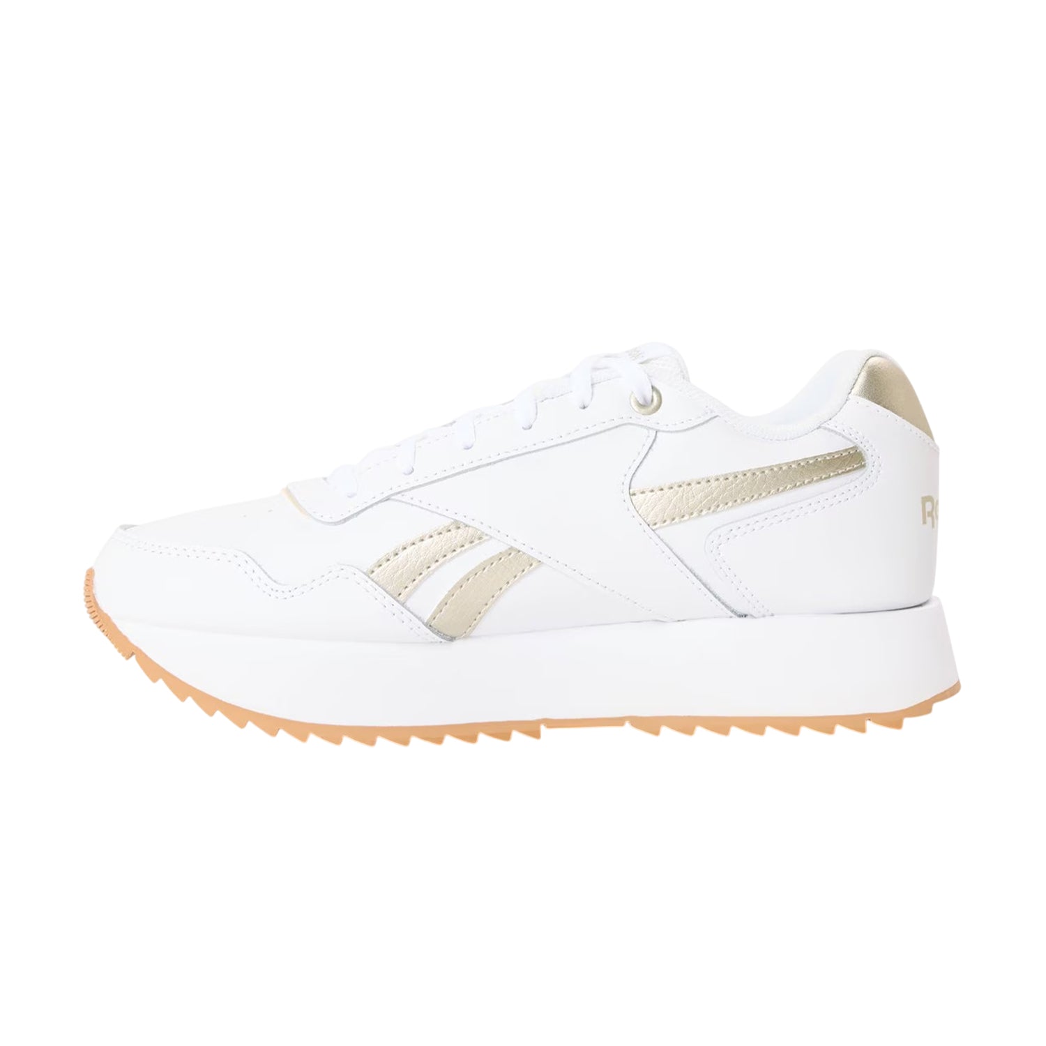 White-Sand - Back - Reebok Womens-Ladies Glide Ripple Mesh Flat Trainers