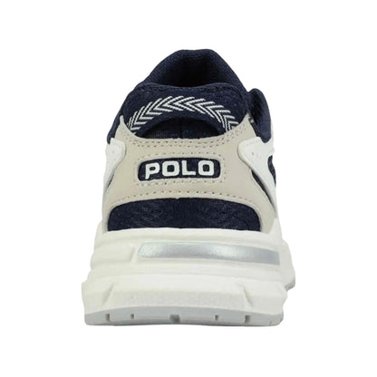White-Navy - Back - Ralph Lauren Childrens-Kids Trackster 275 Lace Up Trainers