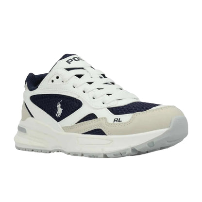 White-Navy - Front - Ralph Lauren Childrens-Kids Trackster 275 Lace Up Trainers