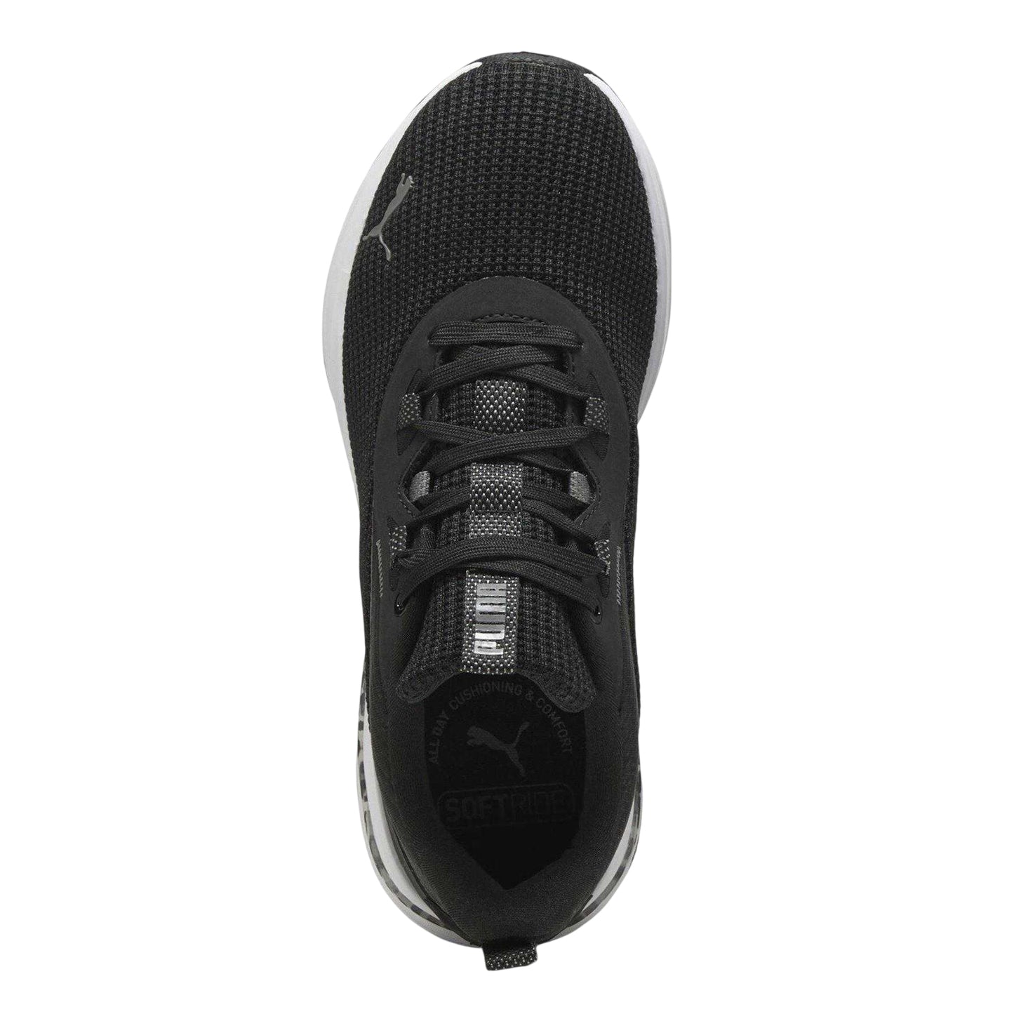 Black - Side - Puma Womens-Ladies Animal Print Softride Shoes