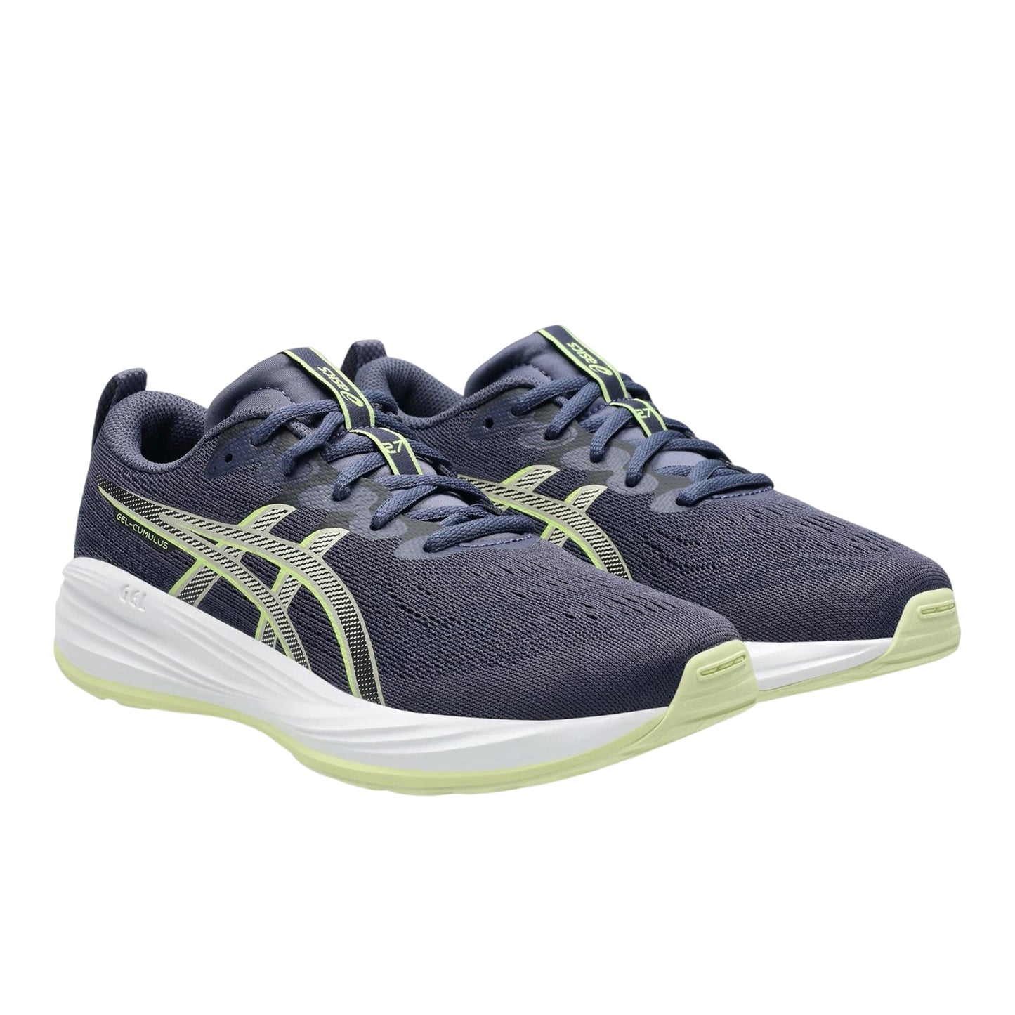 Indigo Fog-Total Fog - Front - Asics Childrens-Kids Cumulus 27 Gel Trainers
