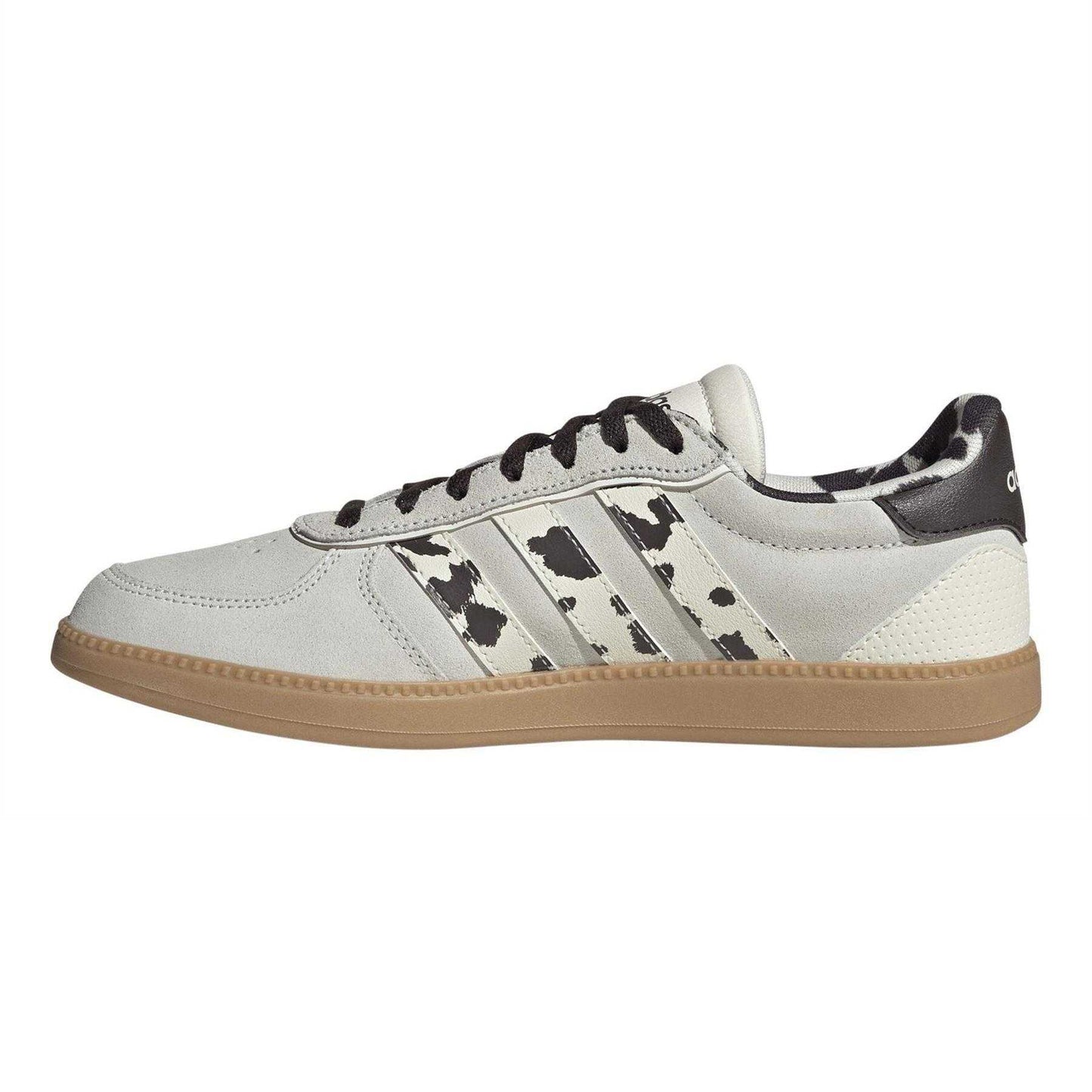 Off White - Side - Adidas Womens-Ladies Sleek Cow Print Leather Trainers