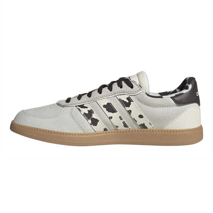 Off White - Side - Adidas Womens-Ladies Sleek Cow Print Leather Trainers