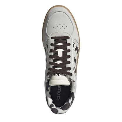 Off White - Pack Shot - Adidas Womens-Ladies Sleek Cow Print Leather Trainers