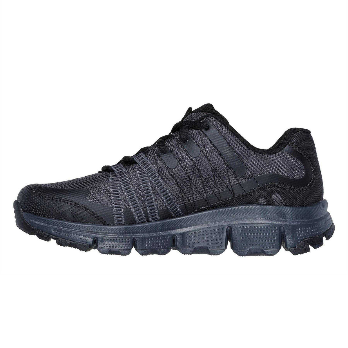 Charcoal-Black - Back - Skechers Womens-Ladies Hotmelt Lace Up Trainers