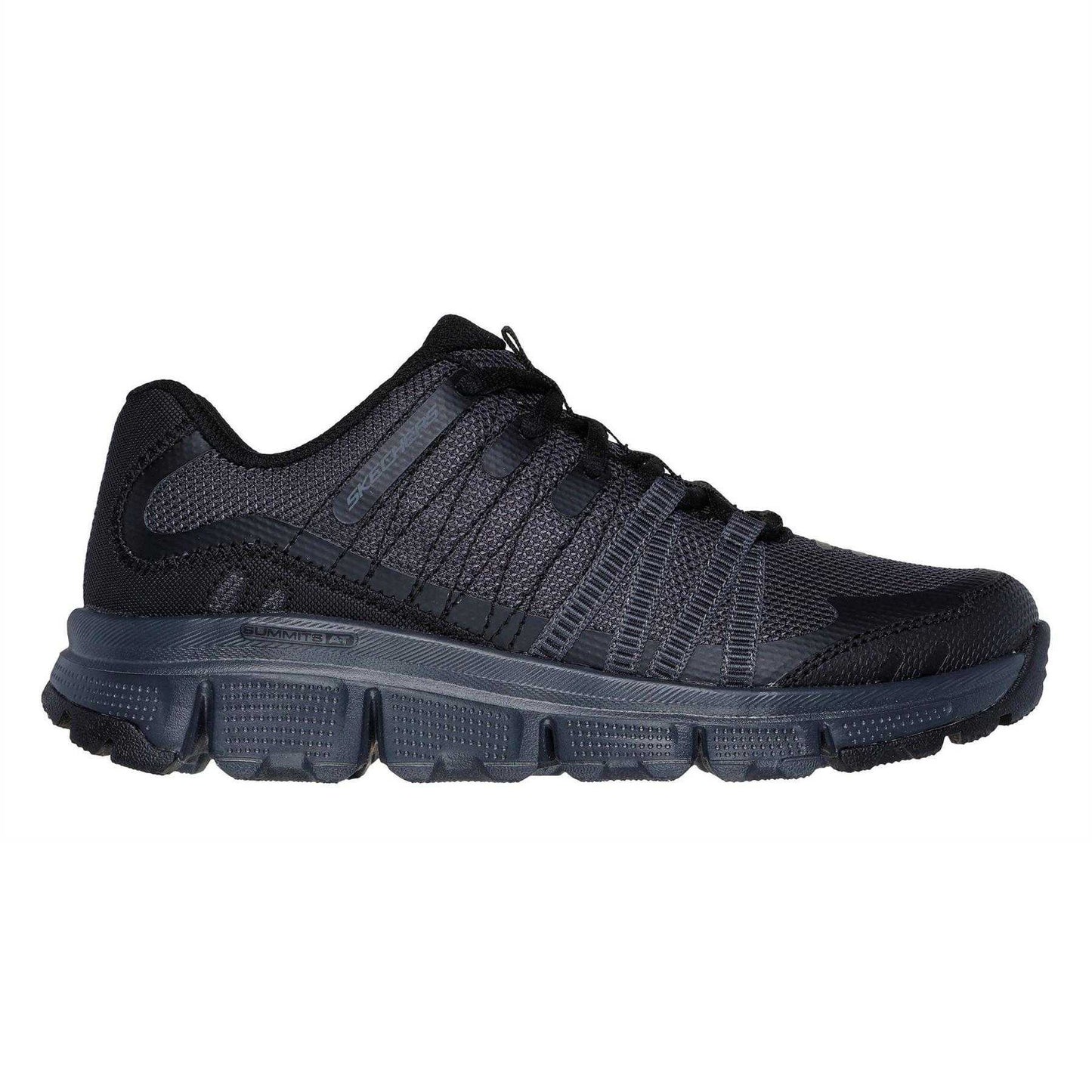 Charcoal-Black - Side - Skechers Womens-Ladies Hotmelt Lace Up Trainers