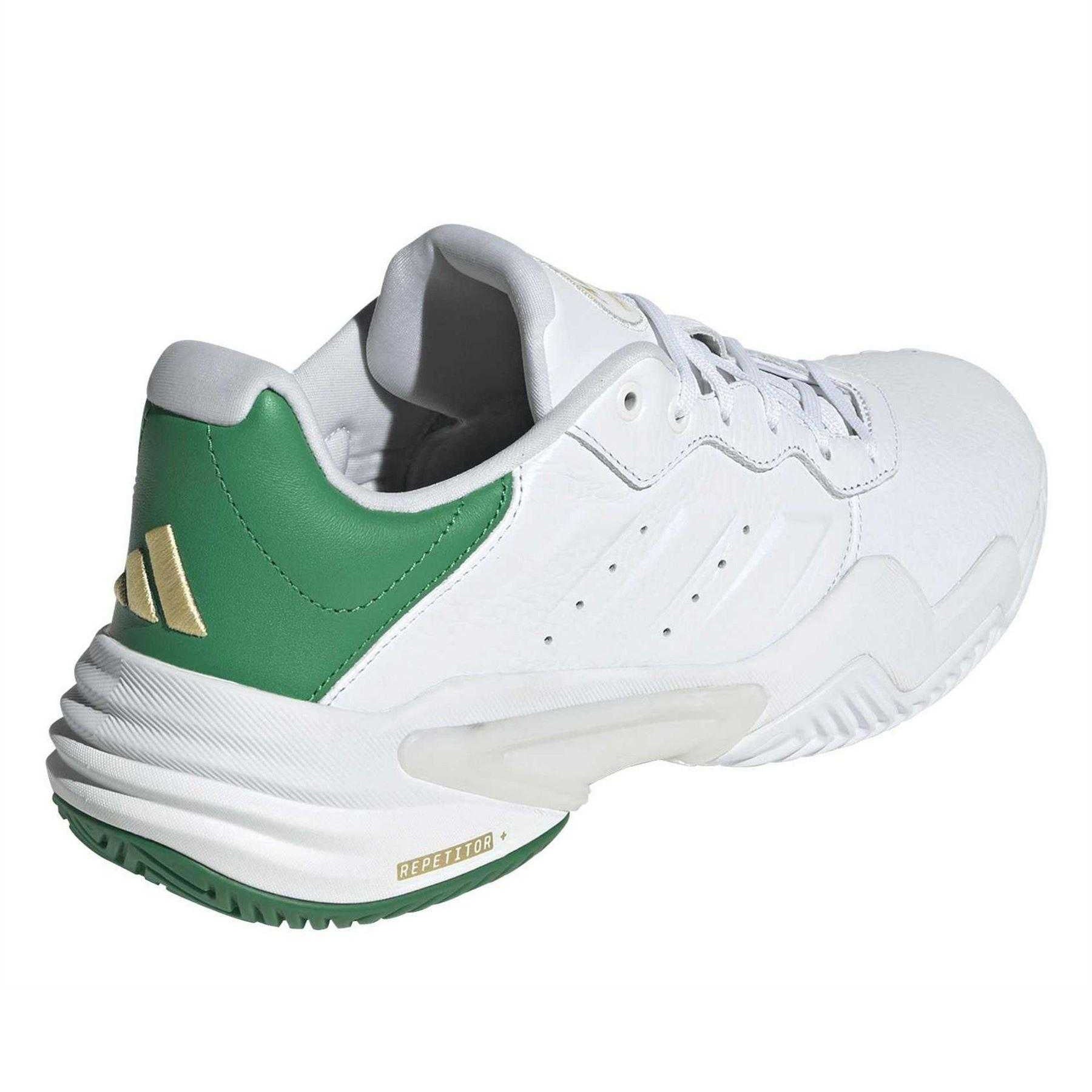 Gold-White-Green - Back - Adidas Mens Barricade 13 Lace Up Trainers