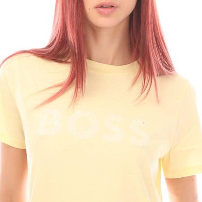 Yellow - Side - Boss Womens-Ladies Cotton Jersey T-Shirt