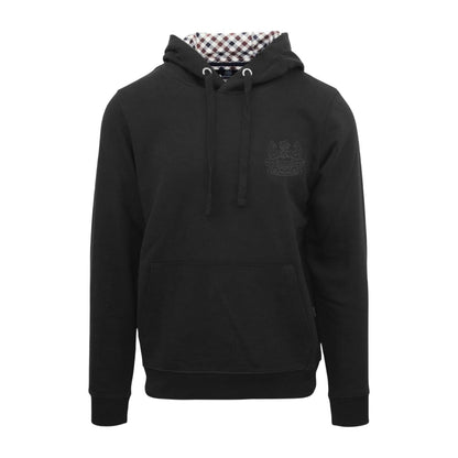 Black - Front - Aquascutum Mens Logo Hoodie