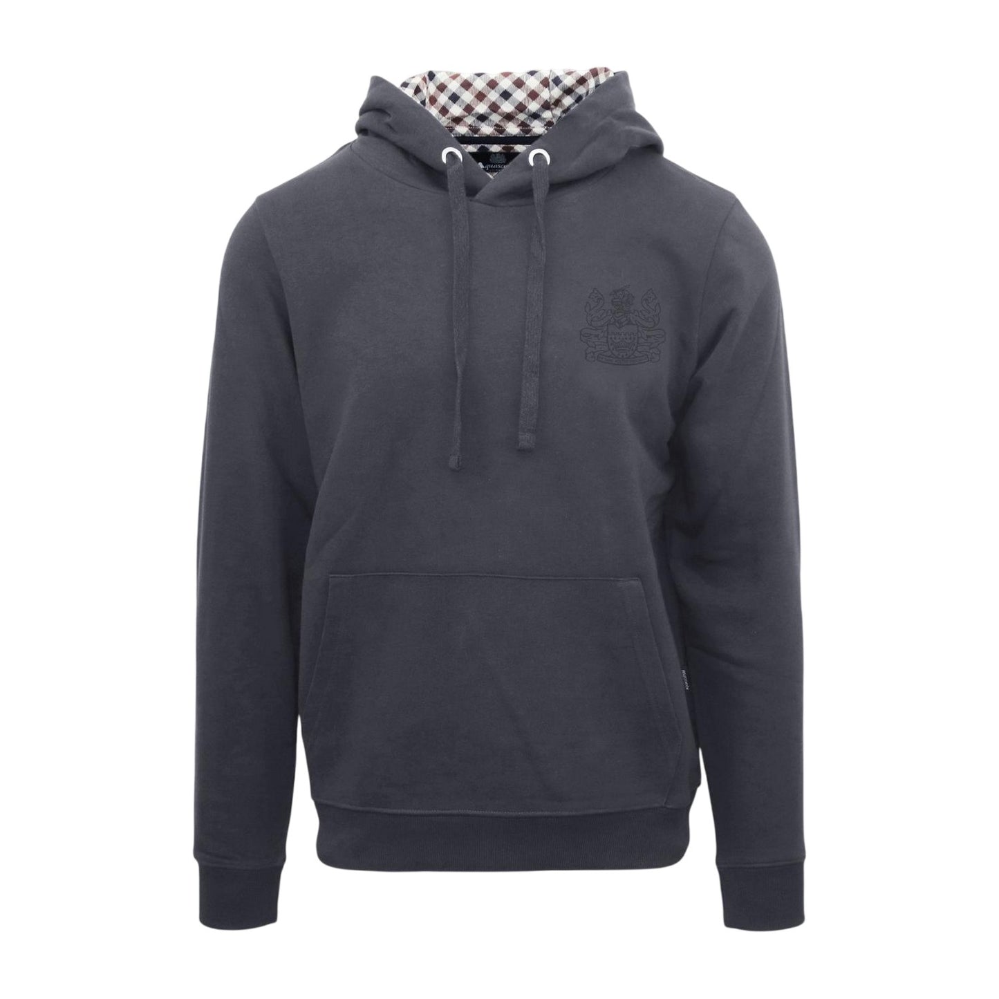 Antracite - Front - Aquascutum Mens Logo Hoodie