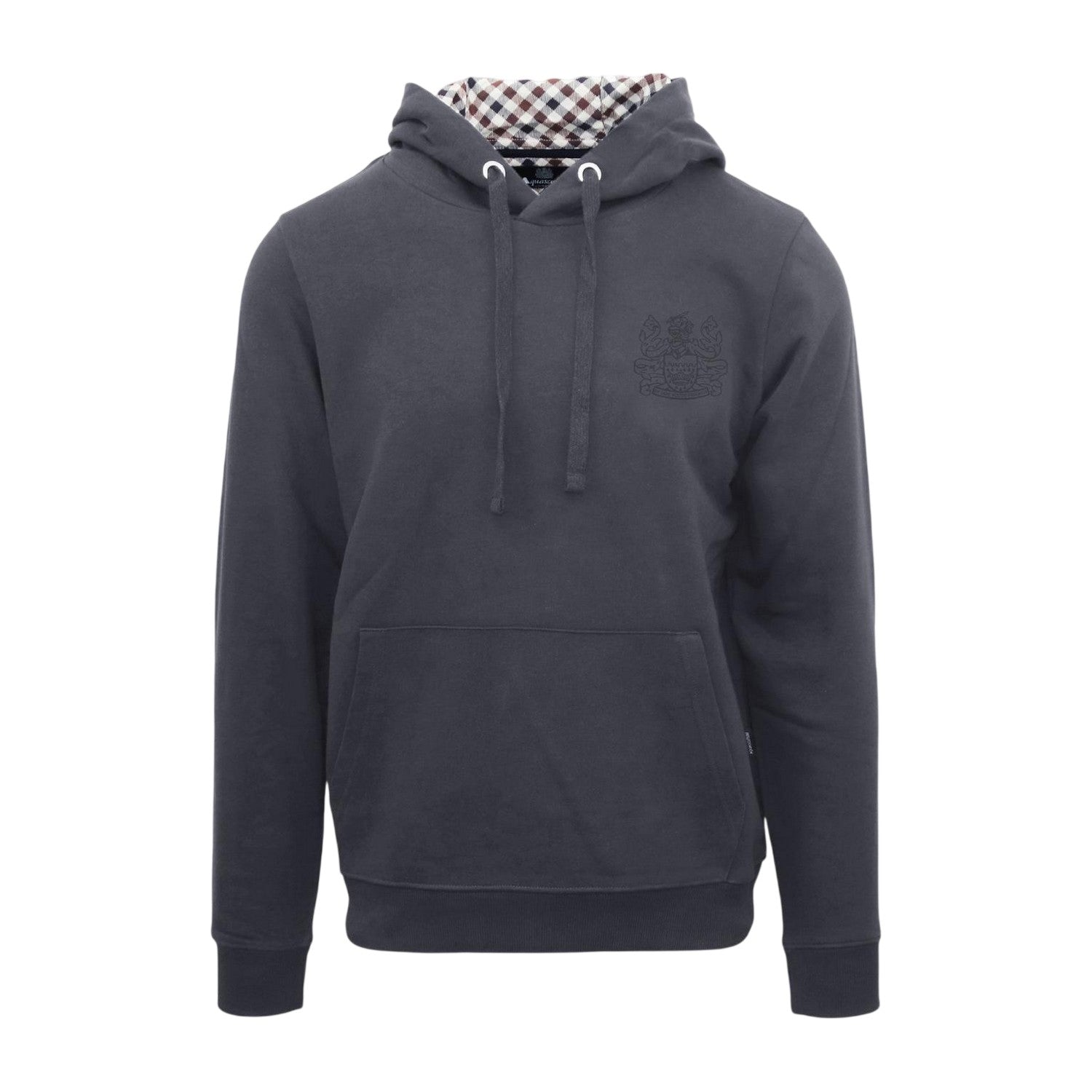 Antracite - Front - Aquascutum Mens Logo Hoodie