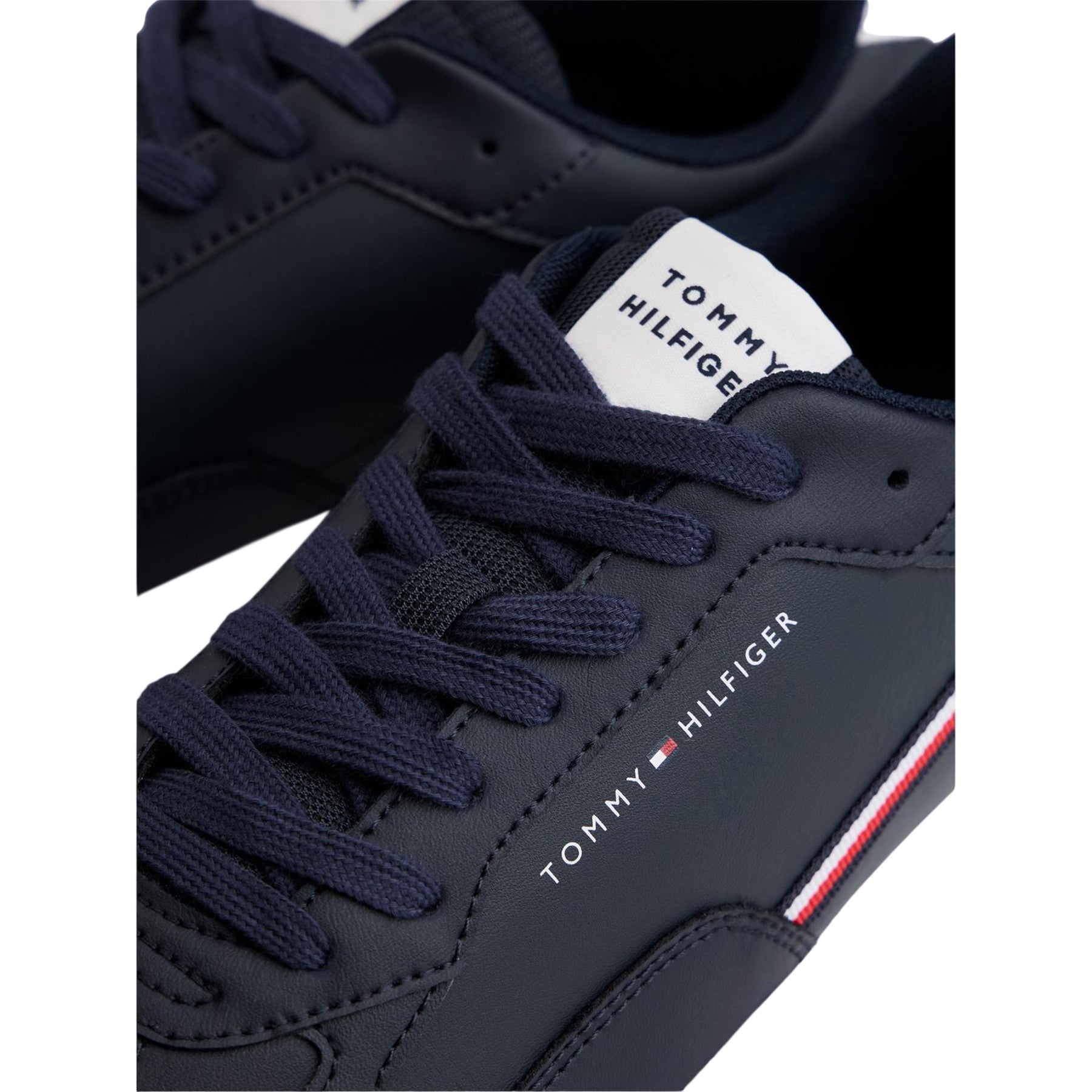 Desert Sky - Lifestyle - Tommy Hilfiger Mens Basket Stripe Leather Lace Up Trainers