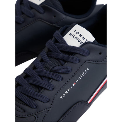 Desert Sky - Lifestyle - Tommy Hilfiger Mens Basket Stripe Leather Lace Up Trainers
