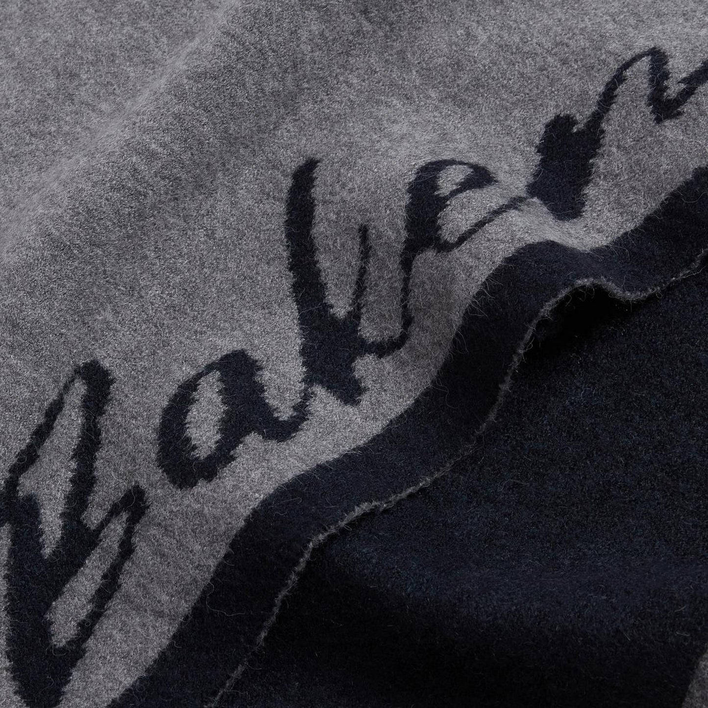 Grey - Side - Ted Baker Lettering Knitted Reversible Scarf