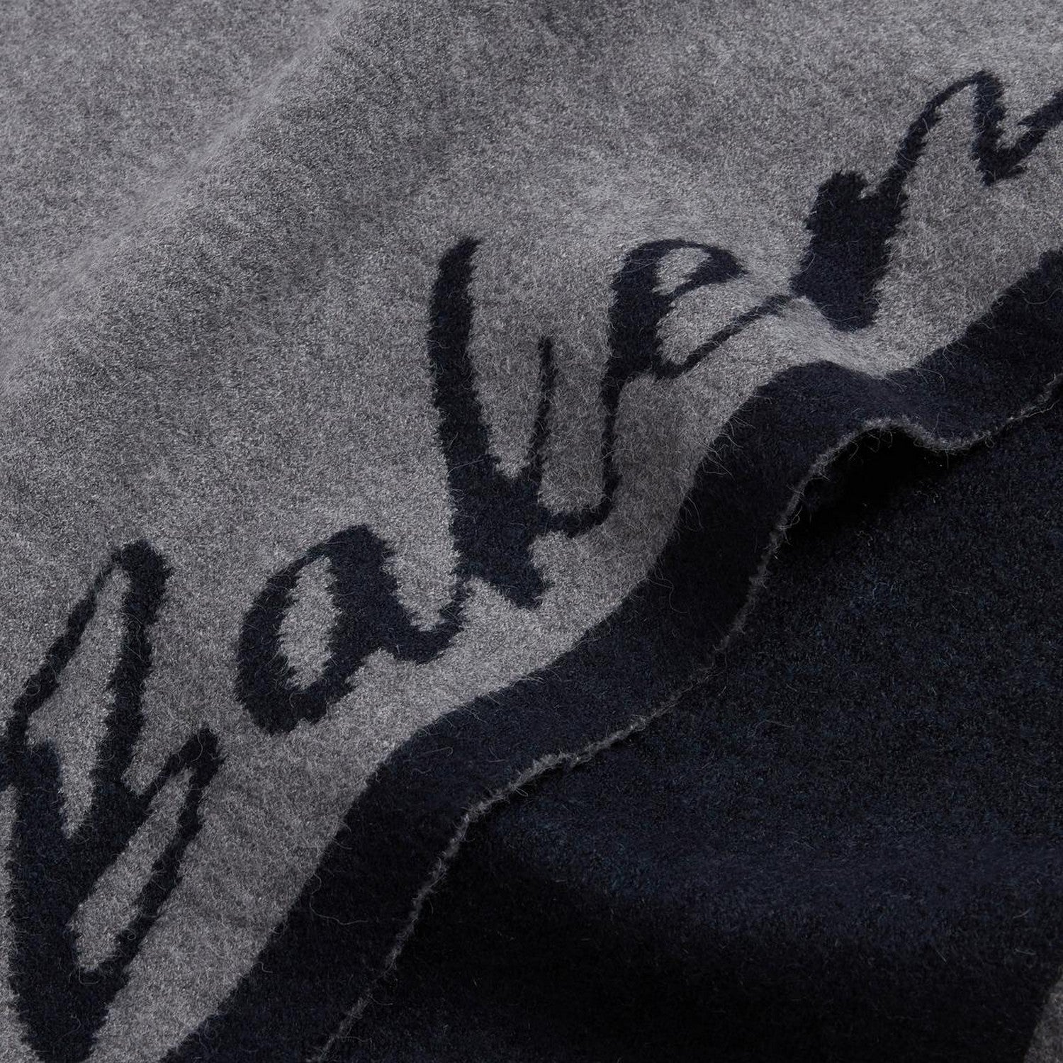 Grey - Side - Ted Baker Lettering Knitted Reversible Scarf