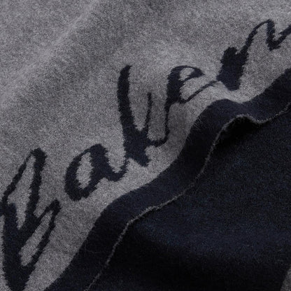 Grey - Side - Ted Baker Lettering Knitted Reversible Scarf