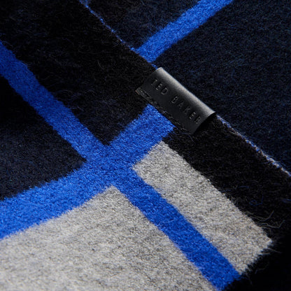Navy - Lifestyle - Ted Baker Kierans Stripe Detail Winter Scarf