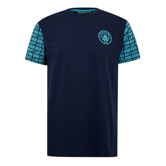 Blue - Front - Source Lab Mens Manchester City FC T-Shirt