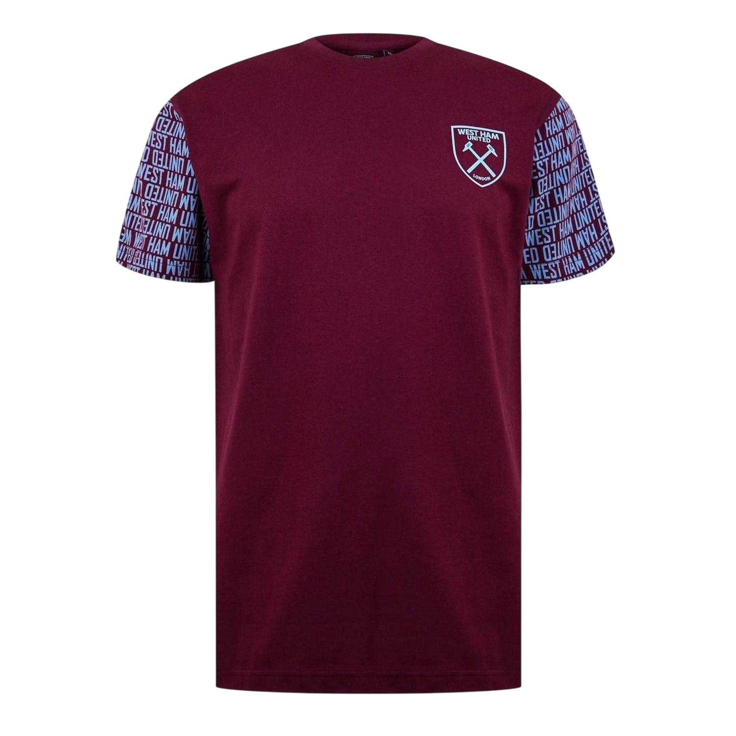 Claret-Blue - Front - Source Lab Mens West Ham United FC T-Shirt
