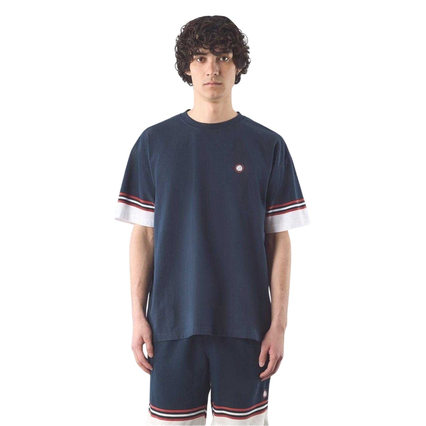 Navy - Front - Pretty Green Mens Valencia T-Shirt