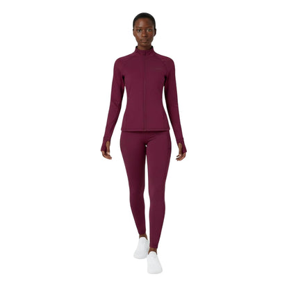 Dark Cherry - Side - USA Pro Womens-Ladies Core Fitness Track Top