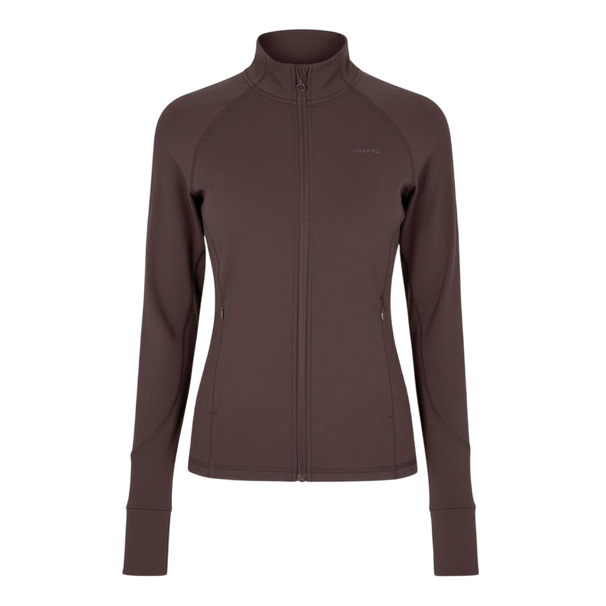 Espresso - Front - USA Pro Womens-Ladies Core Fitness Track Top