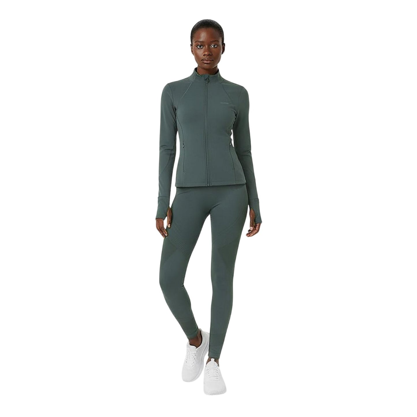 Khaki Green - Side - USA Pro Womens-Ladies Core Fitness Track Top