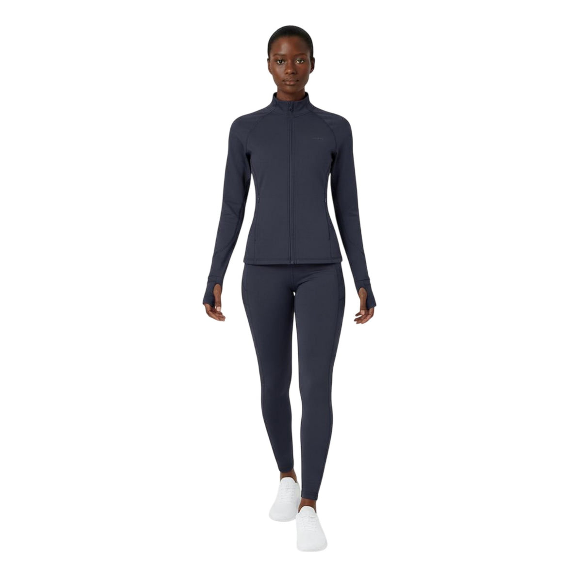 Navy - Side - USA Pro Womens-Ladies Core Fitness Track Top