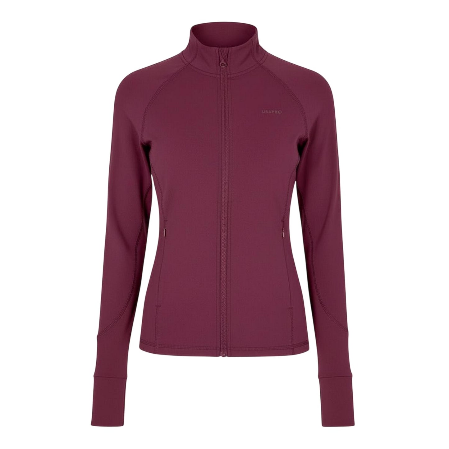 Dark Cherry - Front - USA Pro Womens-Ladies Core Fitness Track Top