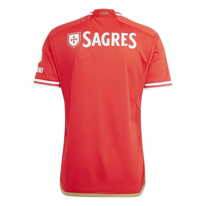 Red - Back - Adidas Mens 23-24 SL Benfica Home Jersey