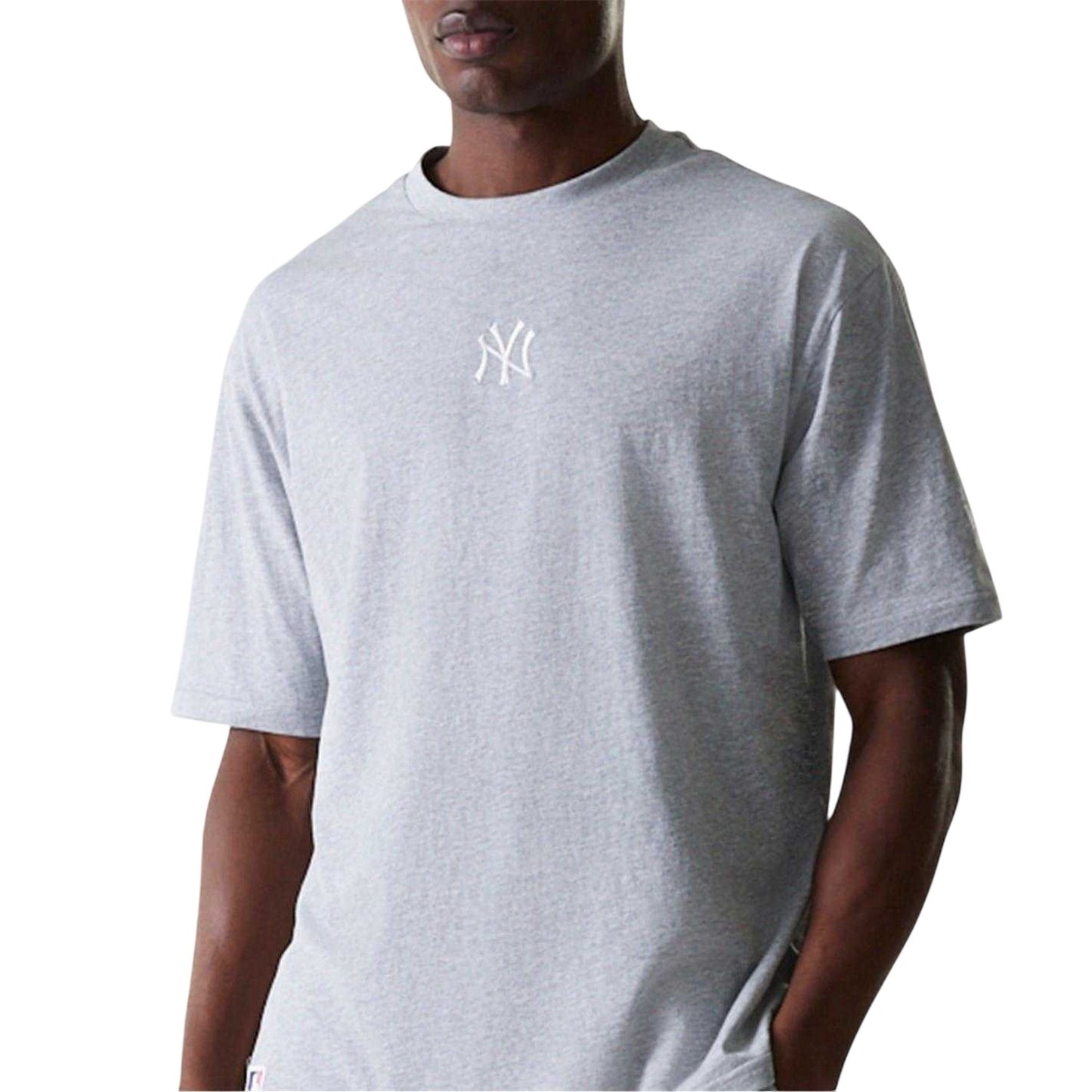 Grey Melange - Side - New York Yankees Womens-Ladies Embroidered Logo T-Shirt