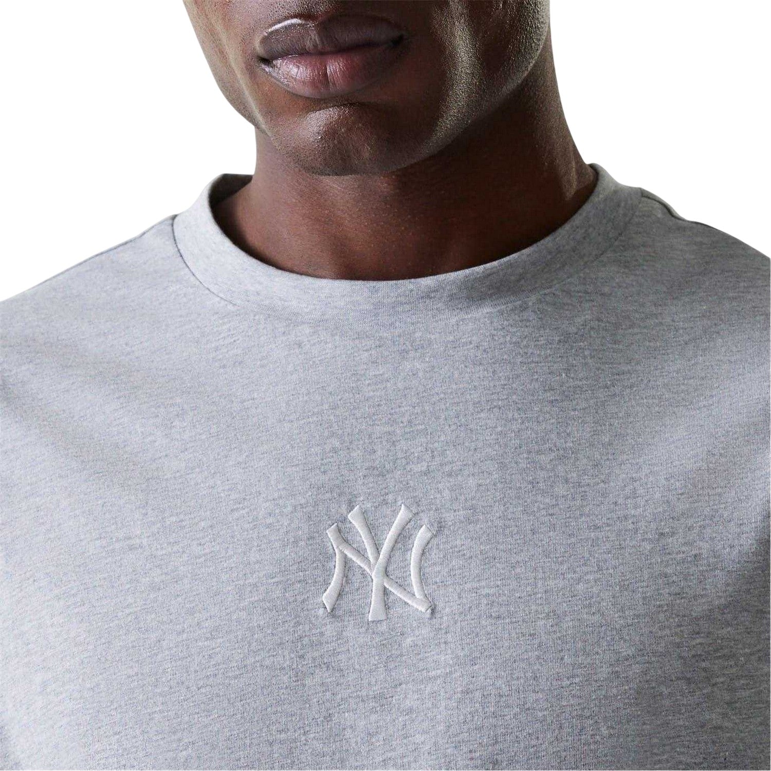 Grey Melange - Lifestyle - New York Yankees Womens-Ladies Embroidered Logo T-Shirt