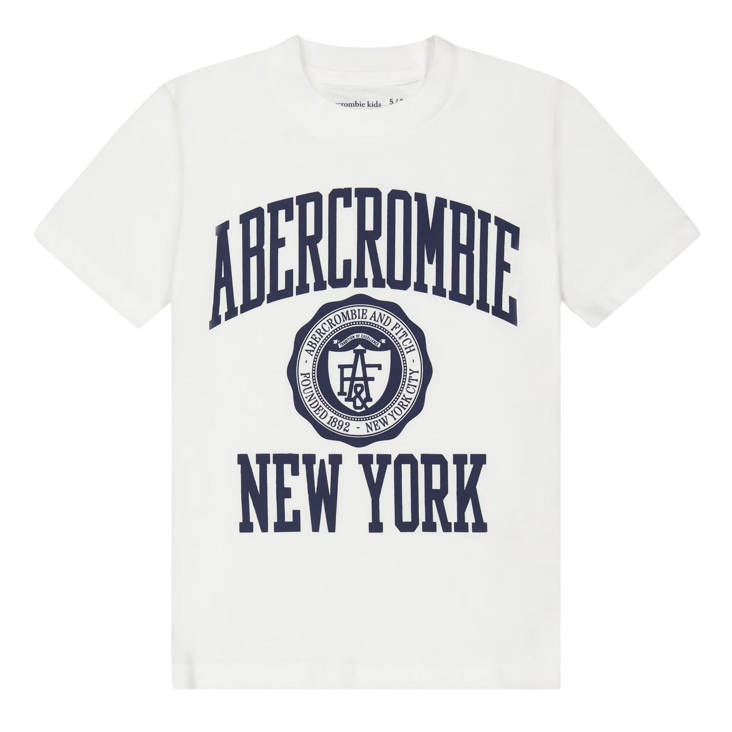 White - Front - Abercrombie & Fitch Childrens-Kids Lettering T-Shirt