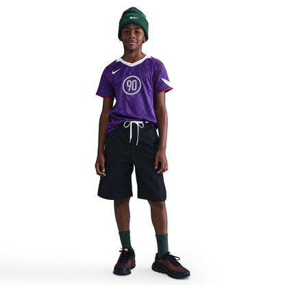 Court Purple - Side - Nike Childrens-Kids Total 90 Energy Checkered T-Shirt