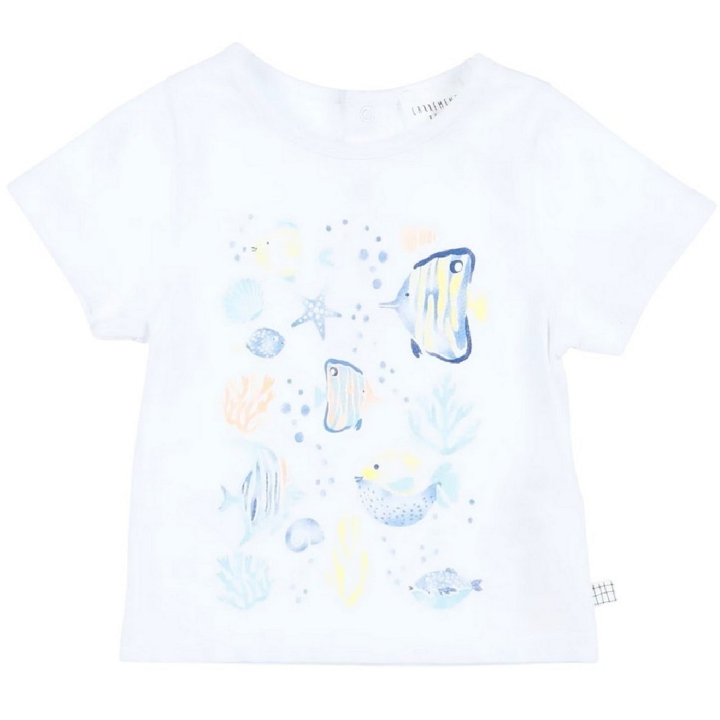 White - Front - Carrement Beau Childrens-Kids Fish T-Shirt